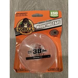 Tough & Clear Double Sided Adhesive Mounting Tape, Extra Large, 1" X 150", Clear